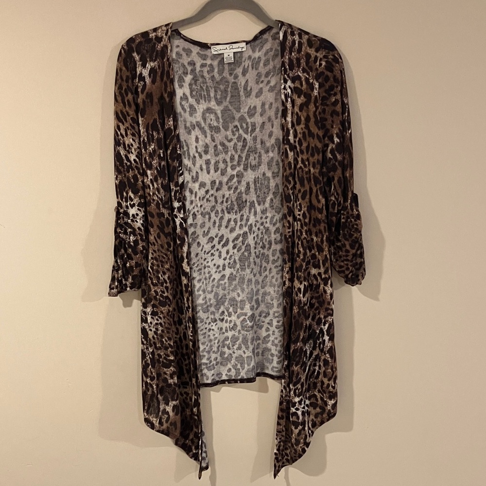 French Laundry Animal Print Open Cardigan